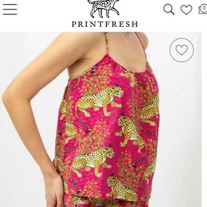 Printfresh Bagheera Cami XS 100% ORGANIC Cotton Pink X CNDTN w/ Iconic 🐅 Tiger